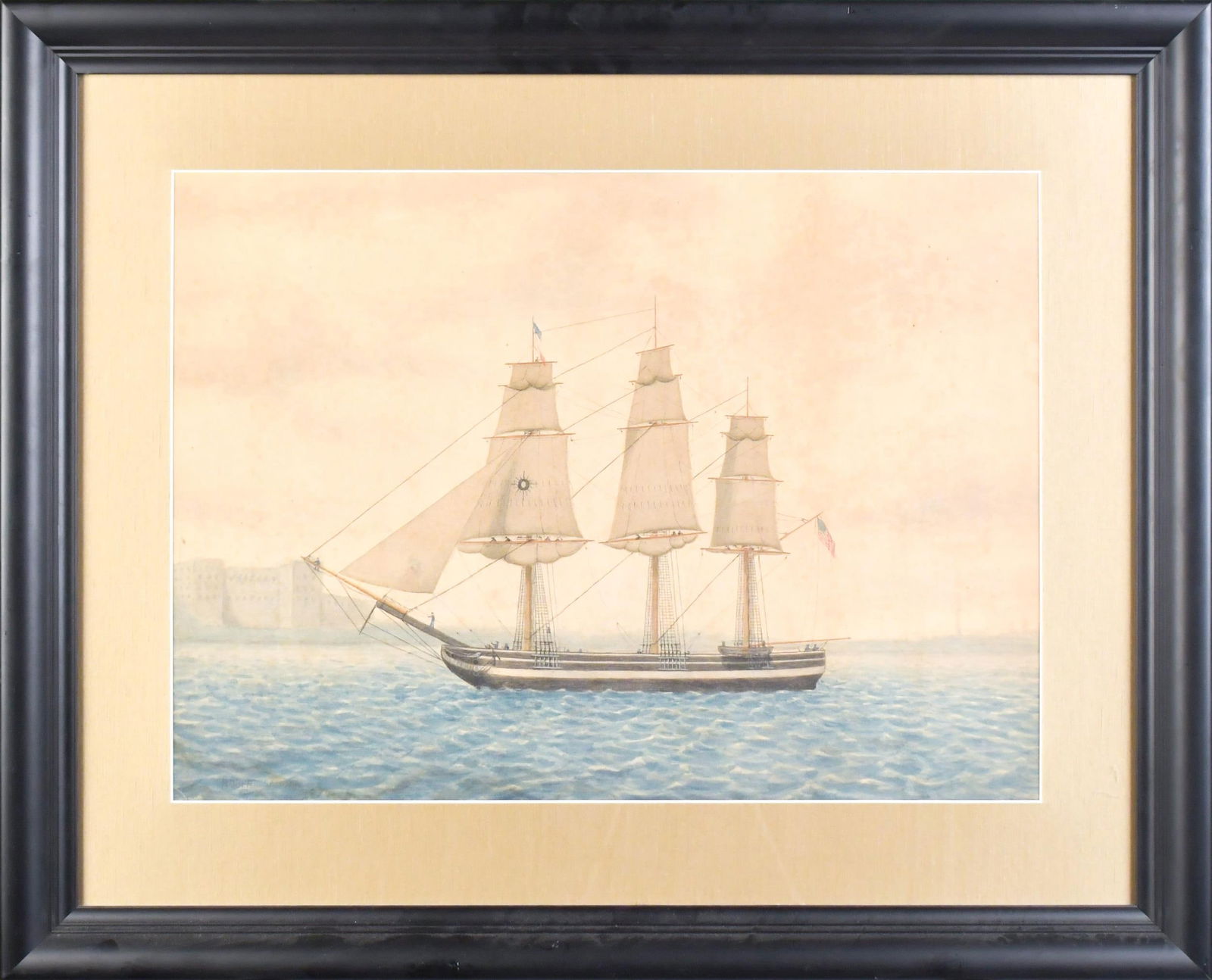 19TH. C. ROBERT SALMON WATERCOLOR,W ENOS WEER. (1 of 11)