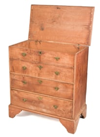 18TH C. MA QUEEN ANNE BLANKET CHEST.