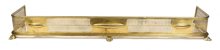 19TH C. BRASS FIREPLACE FENDER.