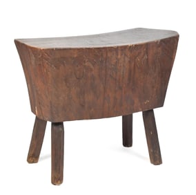 ANTIQUE PRIMITIVE CHERRY CHOPPING BLOCK.