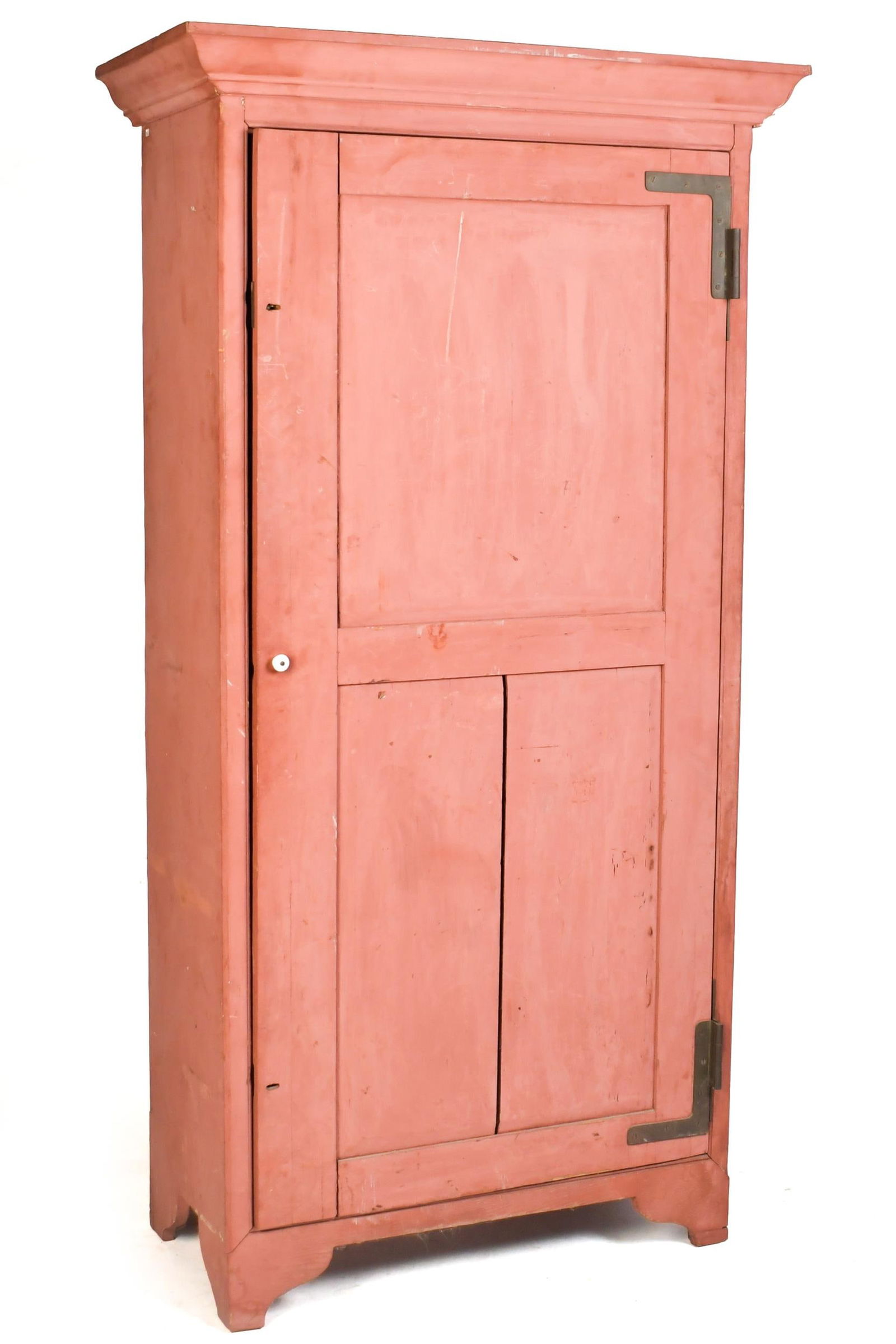19TH C. SALMON PAINTED FLOOR CUPBOARD. (1 of 11)