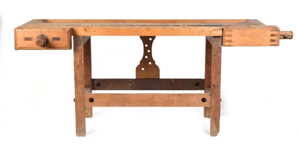 ANTIQUE CARPENTER’S WORK BENCH.