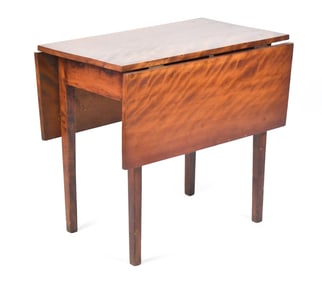 19TH C. WAVY BIRCH DROP LEAF TABLE.