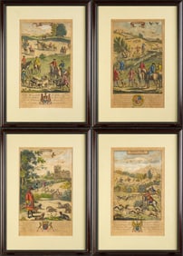 ANTIQUE ARTHUR SOLY FOR BLOME COLORED ENGRAVINGS.