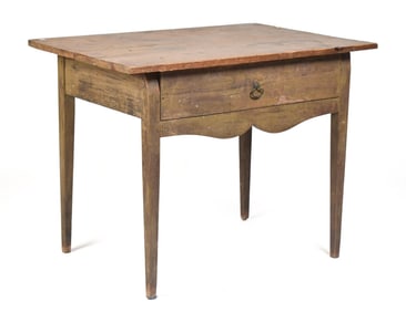 EARLY 19TH C. PRIMITIVE SINGLE DRAWER TAVERN TABLE.