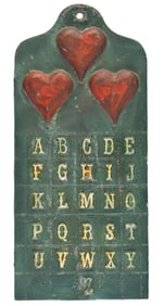 VINTAGE ABC METAL GRAMMAR SCHOOL TEACHING AID.