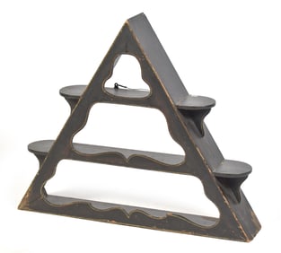 ANTIQUE A-FRAME HANGING SHELF.