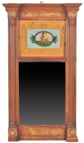 19TH C. SHERATON WALL MIRROR.