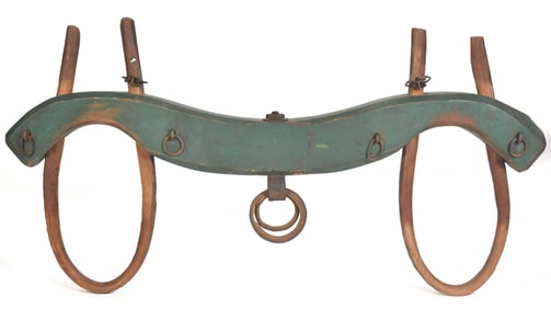 19TH C. OX YOKE IN ORIGINAL PAINT.