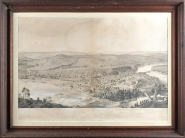 L.H. BRADFORD LITHOGRAPH, VIEW OF BELLOWS FALLS VT.