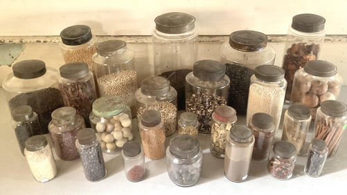 GREAT LOT OF APOTHECARY JARS, 27 PCS.