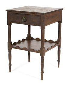 COUNTRY FEDERAL NH PAINTED ONE DRAWER STAND.