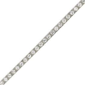 ART DECO BLACK, STARR & FROST DIAMOND LINE BRACELET.