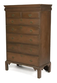 FINE 18TH C. TALL CHEST, MARY ELLIS PROV.