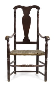 18TH C. CT QUEEN ANNE PAINTED ARMCHAIR.