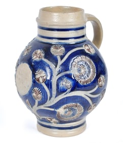 17TH C. WESTERWALD WILLIAM III JUG.
