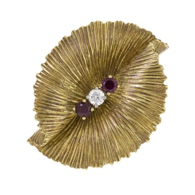 VINTAGE TIFFANY & CO. RUBY & DIAMOND PIN.