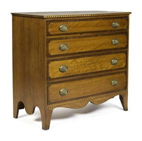 FINE FEDERAL VERMONT INLAID CHEST.