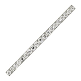ART DECO RAYMOND YARD PLATINUM DIAMOND BAR PIN.
