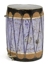 LARGE COCHITI PUEBLO PAINTED DRUM.