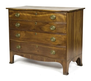 FEDERAL VERMONT SERPENTINE CHERRY CHEST.