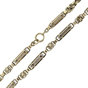 GORGEOUS ANTIQUE 14K ROSE GOLD WATCH CHAIN.