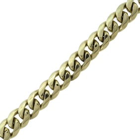 VINTAGE 14K YELLOW GOLD CURB STYLE LINK BRACELET.