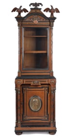 GEORGE WASHINGTON COMMEMORATIVE WALNUT CABINET.