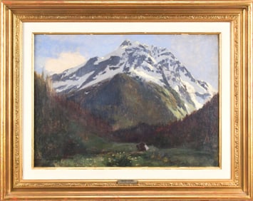 WILLIAM BRYMNER OIL, CATHEDRAL MOUNTAIN.
