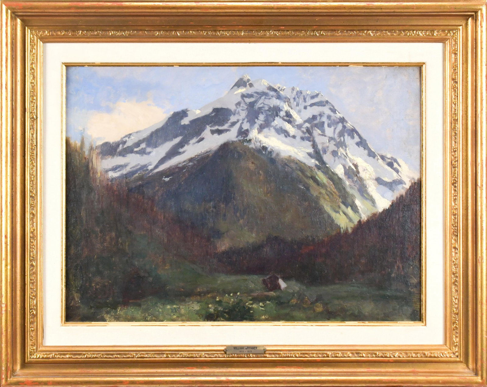 WILLIAM BRYMNER OIL, CATHEDRAL MOUNTAIN. (1 of 11)