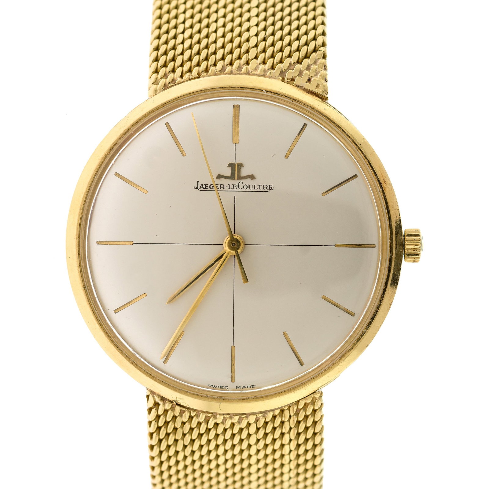 VINTAGE 18K GOLD JAEGER LECOULTRE WRIST WATCH. (1 of 10)
