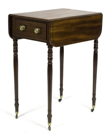 19TH C. INLAID REGENCY MAHOGANY STAND.