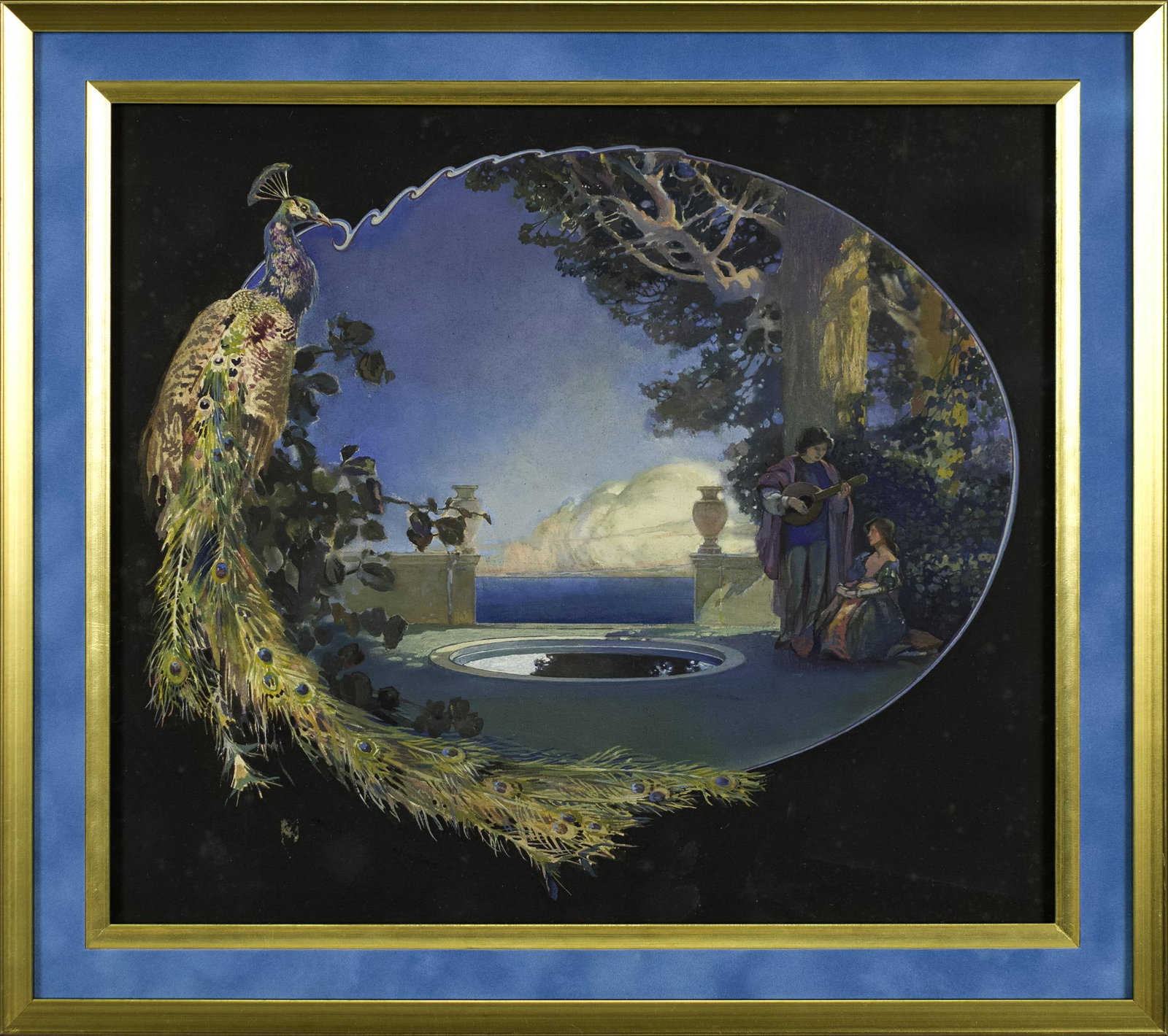 MAXFIELD PARRISH ATTRIBUTED GOUACHE. (1 of 11)