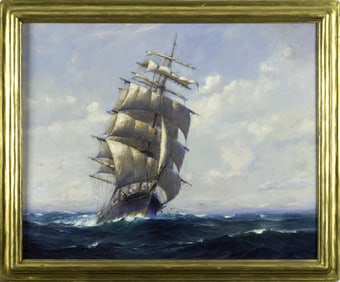 FRANK VINING SMITH OIL, CLIPPER SHIP AT SEA.