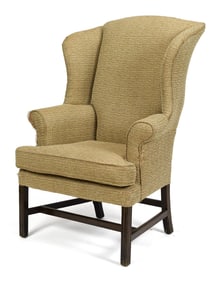 18TH C. CHIPPENDALE NEW ENGLAND WING CHAIR.