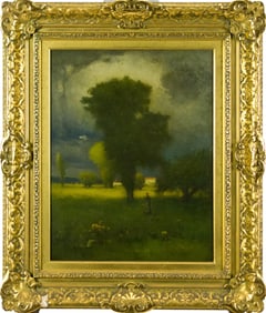 GEORGE INNESS OIL, SUMMER LANDSCAPE.