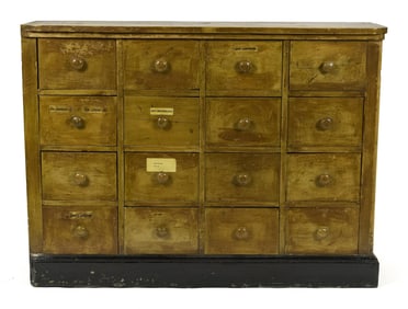 19TH C. 16-DRAWER APOTHECARY CHEST.