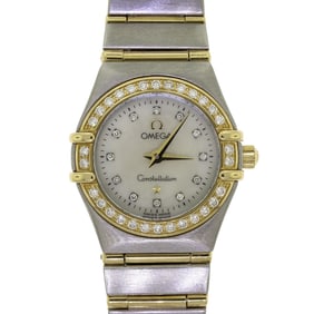 LADYS OMEGA CONSTELLATION 18K DIAMOND WATCH.