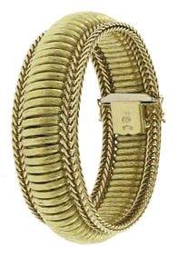 VINTAGE 18K YELLOW GOLD FLEXIBLE BRACELET.