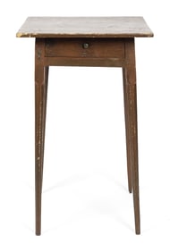 COUNTRY FEDERAL RED PAINTED ONE DRAWER STAND.