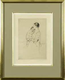 MARY CASSATT DRYPOINT, QUIETUDE.