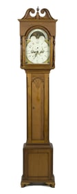 18TH C. CHRISTIAN BIXLER PA CHIPPENDALE TALL CLOCK.