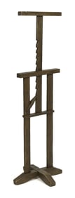 ANTIQUE CHESTNUT ADJUSTABLE CANDLE HOLDER.