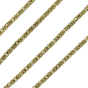 VINTAGE 18K GOLD ENDLESS BYZANTINE CHAIN NECKLACE.