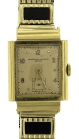 ART DECO 18K GOLD VACHERON & CONSTANTIN TANK WATCH.