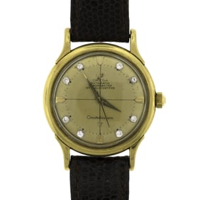 VINTAGE 14K GOLD & DIAMOND OMEGA CONSTELLATION WATCH.