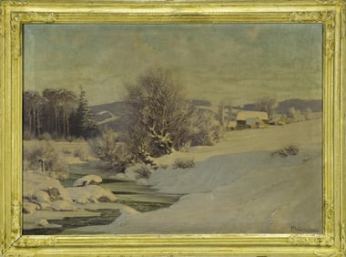 PAUL WEINMANN OIL, WINTER LANDSCAPE.