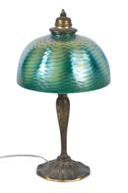 ANTIQUE TIFFANY TABLE LAMP, DAMASCENE.