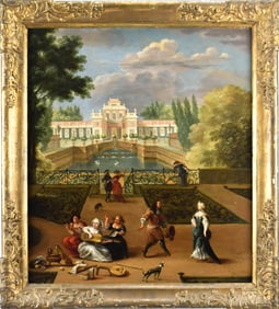 FOLLOWER OF DAVID TENIERS THE YOUNGER OIL, GARDEN.