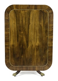 GREAT REGENCY INLAID ROSEWOOD BREAKFAST TABLE.